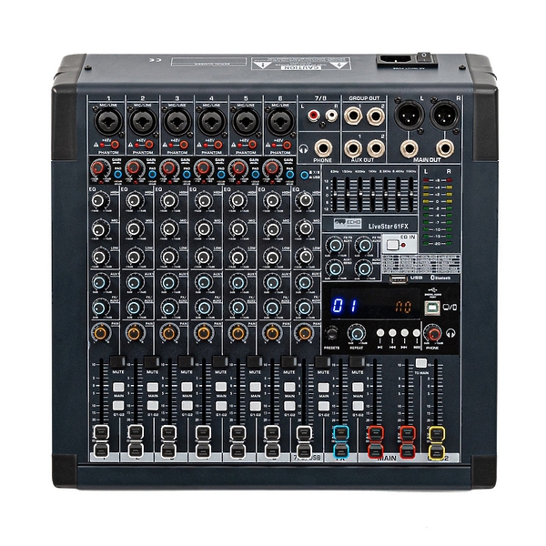 Микшерный пульт Echo Acoustic LiveStar 61FX артикул 313626Si-1