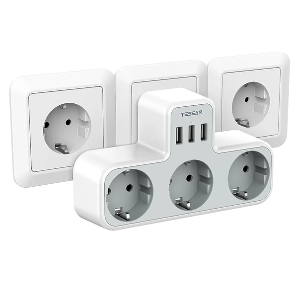 Сетевой фильтр Tessan TS-323 grey артикул 264776Si-1 фото 3