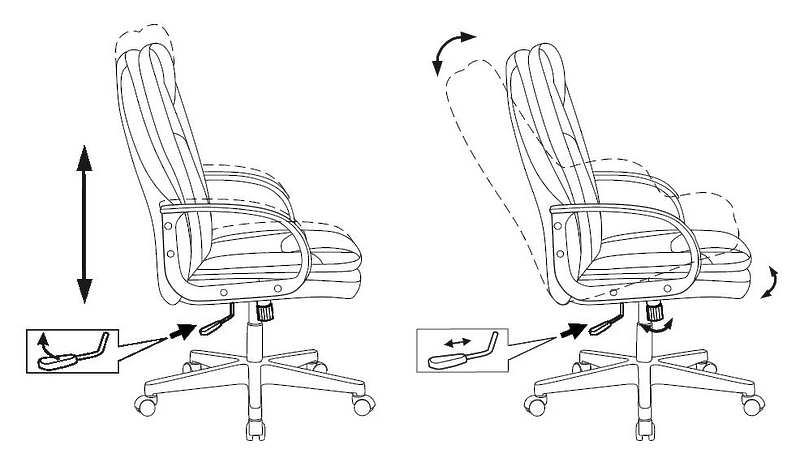 Кресло Бюрократ CH-868LT/#B (Office chair CH-868LT black eco.leather cross plastic) артикул 263198Si-1 фото 6