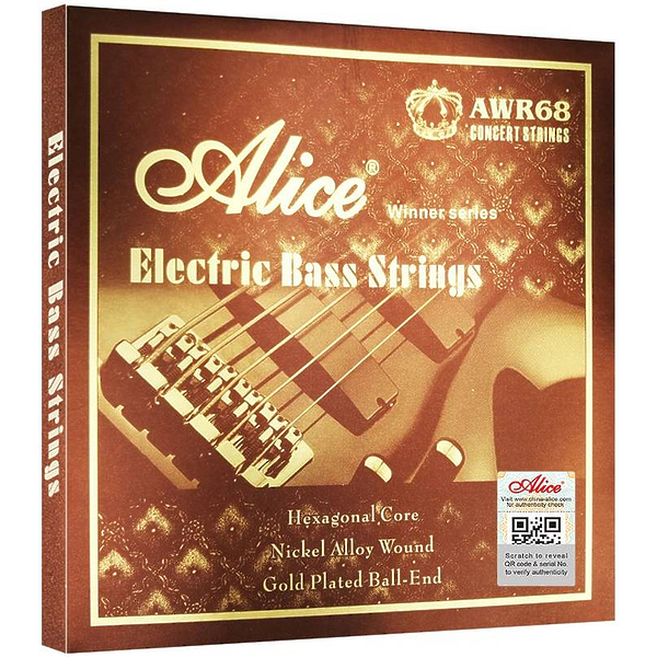 Струны для бас-гитары Alice AWR68(5)-M артикул 291113Si-1