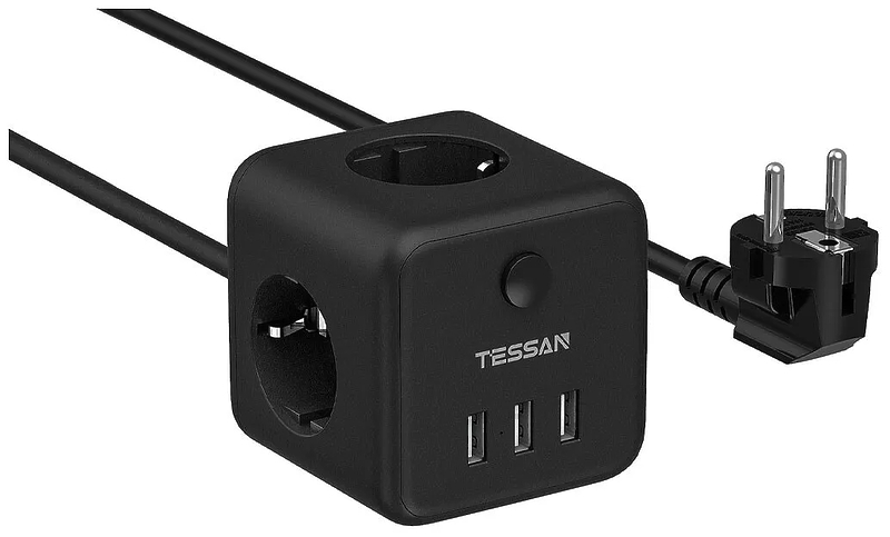 Сетевой фильтр Tessan TS-301 black артикул 264758Si-1