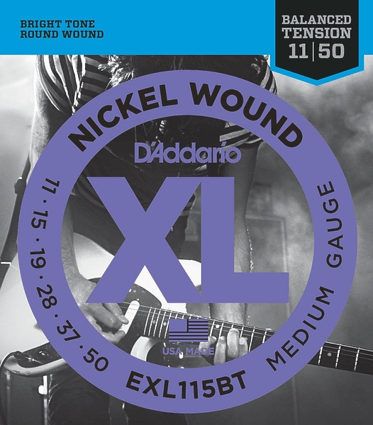Струны D'Addario EXL115BT NICKEL WOUND, BALANCED TENSION MEDIUM, 11-50 струны для электрогитары, 11-50 артикул 273667Si-1
