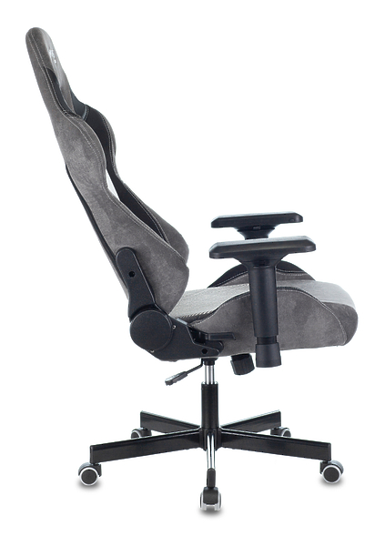 Кресло Zombie VIKING 7 KNIGHT GR (Game chair VIKING 7 KNIGHT Fabric grey Loft rombus textile/eco.leather headrest cross metal) артикул 263379Si-1 фото 3