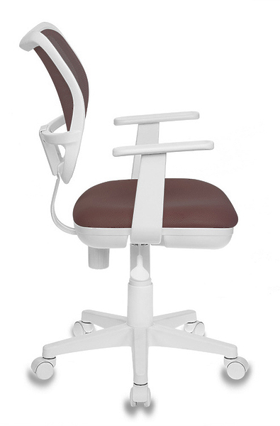 Кресло Бюрократ CH-W797/BR/TW-14C (Children chair CH-W797 brown seatbrown TW-14C mesh/fabric cross plastic plastik белый) артикул 263349Si-1 фото 4