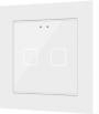 Выключатель сенсорный Zennio ZVI-F55X2-GW KNX Flat 55 X2, 2-кнопочный, LED индикация, датчик приближения, пластиковая рамка, 55х55х9мм, в установочную коробку, цвет глянцевый белый артикул 206513Si-1