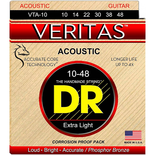Струны для акустической гитары DR VTA-10 Veritas артикул 291544Si-1
