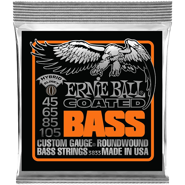 Струны для бас-гитары Ernie Ball 3833 Coated Bass Hybrid Slinky артикул 291179Si-1