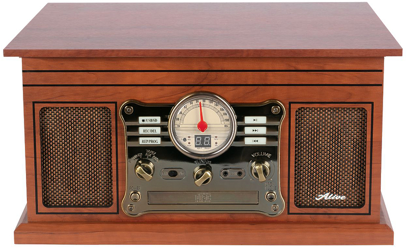 Виниловый проигрыватель Alive Audio RADIOLA Wood с FM-приемником артикул 303314Si-1 фото 4
