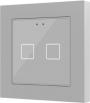 Выключатель сенсорный Zennio ZVI-F55X2-S KNX Flat 55 X2, 2-кнопочный, LED индикация, датчик приближения, пластиковая рамка, 55х55х9мм, в установочную коробку, цвет серебро артикул 206514Si-1