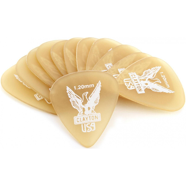 Медиаторы CLAYTON US120/12 - 1.20 mm ULTEM gold стандартные 12 шт артикул 290762Si-1