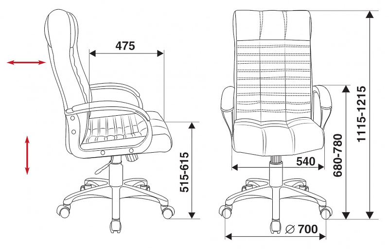 Кресло Бюрократ KB-10/BLACK (Office chair KB-10 black eco.leather cross plastic) артикул 263518Si-1 фото 7