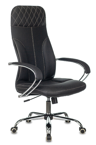 Кресло Бюрократ CH-608SL/ECO/BLACK (Office chair CH-608SL/ECO black eco.leather cross metal хром) артикул 263287Si-1