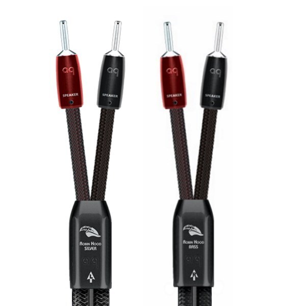 Акустический кабель AudioQuest Robin Hood Silver Treble + Robin Hood Bass BiWire Banan 1.0m артикул 191255Si-1