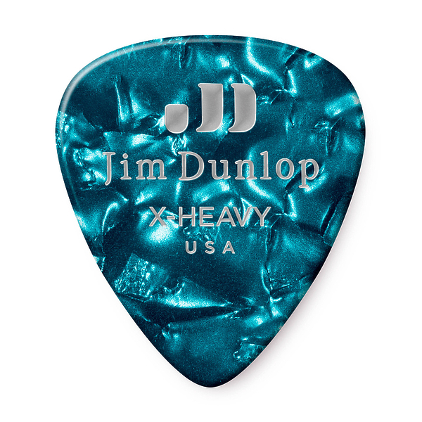 Медиаторы Dunlop 483P11XH Celluloid Turquoise Pearloid Extra Heavy (12 шт) артикул 312913Si-1