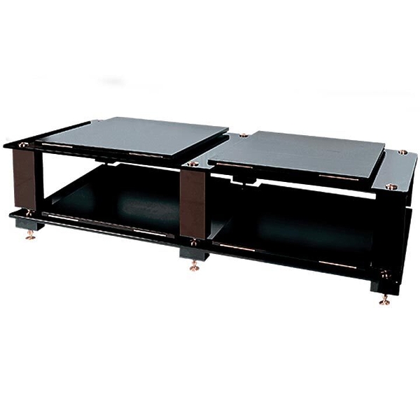 Стойка под аппаратуру VOXmodule MC-02 (уровни 2, shelf black oak, Tinted black glass, legs black moire, plugs gold) артикул 238938Si-1