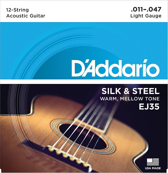 Струны D'Addario EJ35 SET FOLK SILK & STEEL 12STR 11-47 артикул 273684Si-1