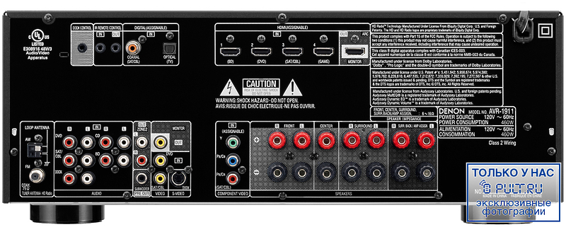 AV Ресивер Denon AVR-1911 black артикул 389292FV-1 фото 3