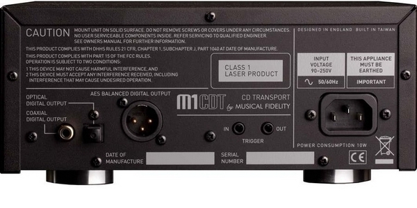 CD проигрыватель Musical Fidelity M1CDT silver артикул 106535Si-1 фото 4