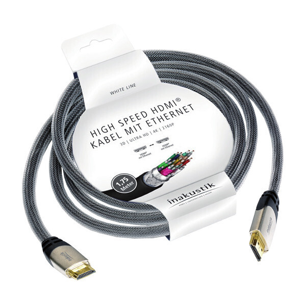 HDMI кабель In-Akustik White HDMI 1.75m #010527502 артикул 165549Si-1