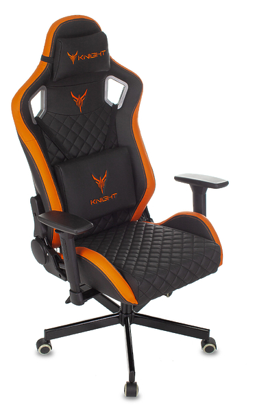 Кресло Knight OUTRIDER BO (Game chair Knight Outrider black/orange rombus eco.leather headrest cross metal) артикул 263358Si-1 фото 11
