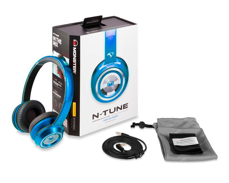 Наушники Monster NTune On-Ear Candy Blue артикул 114194Si-1 фото 5