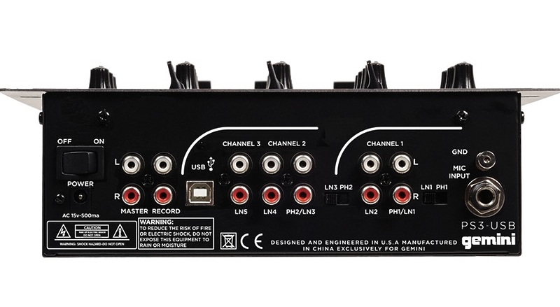 Микшер Gemini PS3-USB DJ артикул 127005Si-1 фото 5