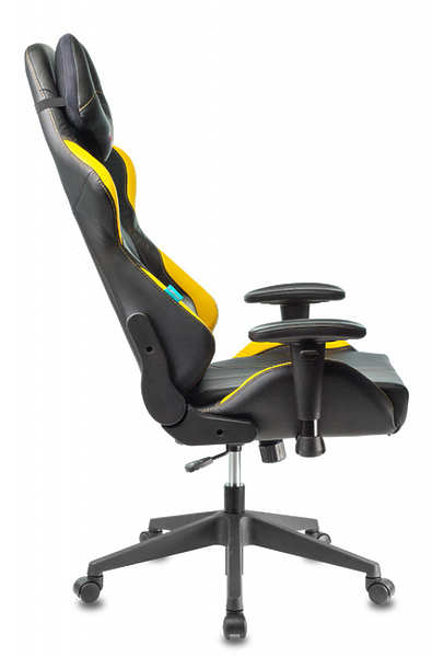 Кресло Zombie VIKING 5 AERO YELLOW (Game chair VIKING 5 AERO black/yellow eco.leather headrest cross plastic) артикул 263439Si-1 фото 13