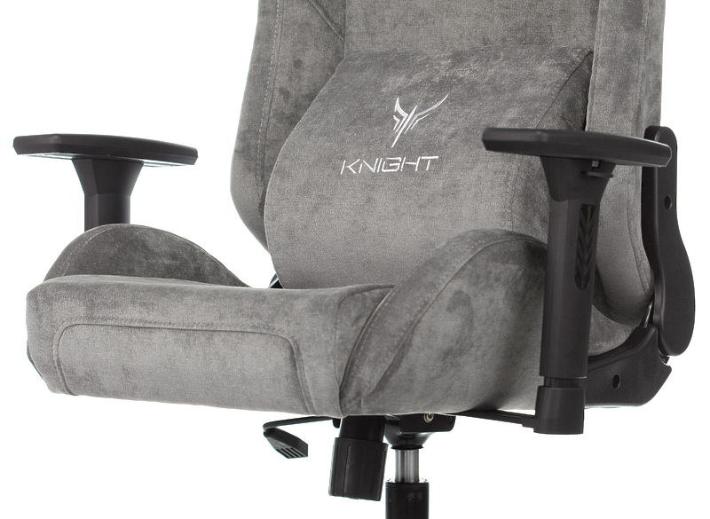Кресло Knight N1 GREY (Game chair Knight N1 Fabric grey Light-19 headrest cross metal) артикул 263338Si-1 фото 16