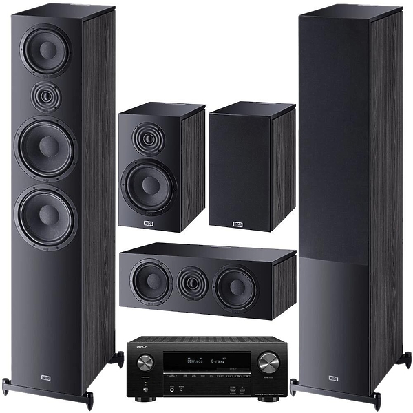 Комплект домашнего кинотеатра Heco Aurora 1000 Set 5.0 (1000+300+Center) black + Denon AVR-X2600H black артикул 228155Si-1