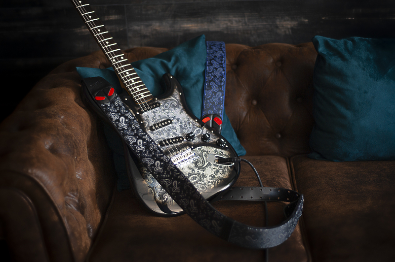 Ремень для гитары RightOn Straps Mojo Paisley Blue артикул 331654Si-1 фото 4