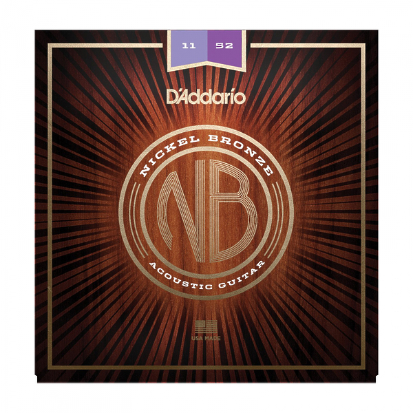 Струны D'Addario NB1152 Nickel Bronze Acoustic, Custom Light, 11-52 артикул 273659Si-1