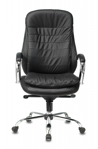 Кресло Бюрократ T-9950/BLACK (Office chair T-9950 black leather cross metal хром) артикул 263415Si-1 фото 3