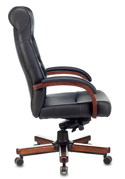 Кресло Бюрократ T-9928WALNUT/BLACK (Office chair T-9928WALNUT black leather cross metal/wood) артикул 263462Si-1 фото 5