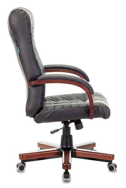 Кресло Бюрократ KB-10WALNUT/B/LEATH (Office chair KB-10WALNUT black leather cross metal/wood) артикул 263345Si-1 фото 5