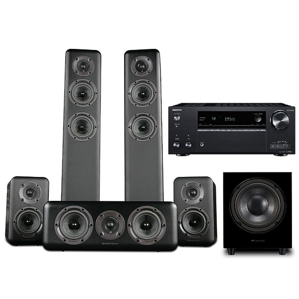 Комплект домашнего кинотеатра Onkyo TX-NR686 black +  Wharfedale Diamond 330 + 310 + 300C + WH-D10 Blackwood артикул 196233Si-1