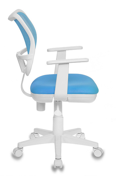 Кресло Бюрократ CH-W797/LB/TW-55 (Children chair CH-W797 blue seatblue TW-55 mesh/fabric cross plastic plastik белый) артикул 263205Si-1 фото 3