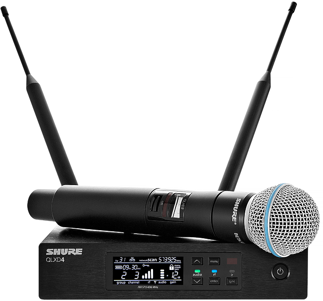 Радиосистема Shure QLXD24E/B58 G51 с ручным передатчиком BETA58, диапазон 470 - 534 MHz артикул 188029Si-1