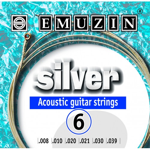 Струны для акустической гитары Emuzin 6А201 SILVER артикул 291556Si-1