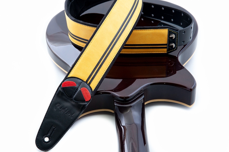Ремень для гитары RightOn Straps Mojo Race Yellow артикул 331620Si-1 фото 4