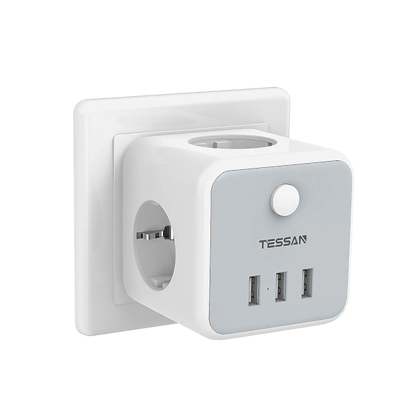 Сетевой фильтр Tessan TS-301-DE grey артикул 264762Si-1