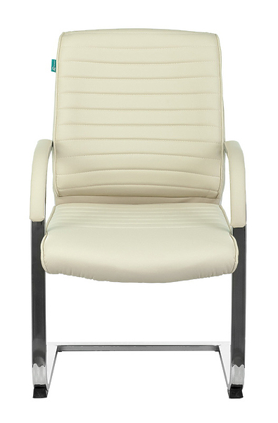 Кресло Бюрократ T-8010N-LOW-V/IVORY (Office chair T-8010N-LOW-V ivory OR-10 eco.leather low back runners metal хром) артикул 263470Si-1 фото 3