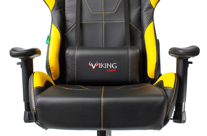 Кресло Zombie VIKING 5 AERO YELLOW (Game chair VIKING 5 AERO black/yellow eco.leather headrest cross plastic) артикул 263439Si-1 фото 14