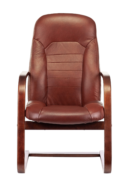 Кресло Бюрократ T-9923WALNUT-AV/CH (Office chair T-9923WALNUT-AV light brown Leather Eichel leather runners wood) артикул 263472Si-1 фото 3