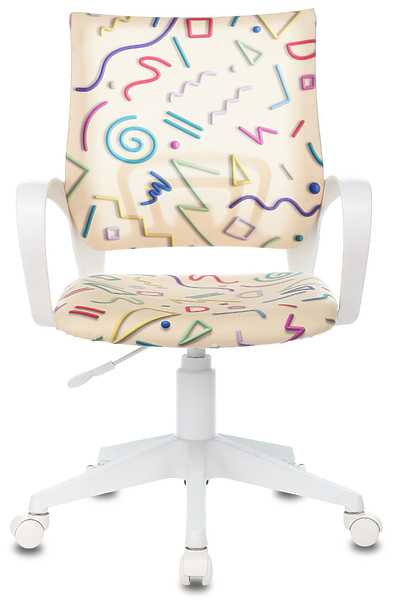 Кресло Бюрократ KD-W4/STICK-BEIGE (Children chair KD-W4 sandy Sticks 02 cross plastic белый plastik белый) артикул 263260Si-1 фото 3