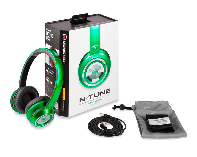 Наушники Monster NTune On-Ear Candy Green артикул 114192Si-1 фото 3