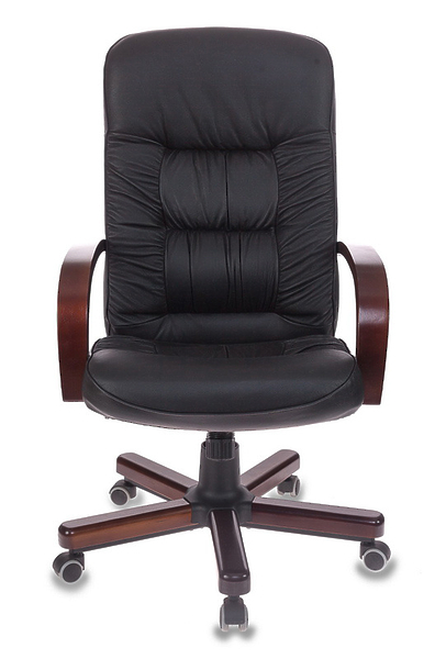 Кресло Бюрократ T-9908/WALNUT (Office chair T-9908 black leather cross metal/wood) артикул 263488Si-1 фото 3