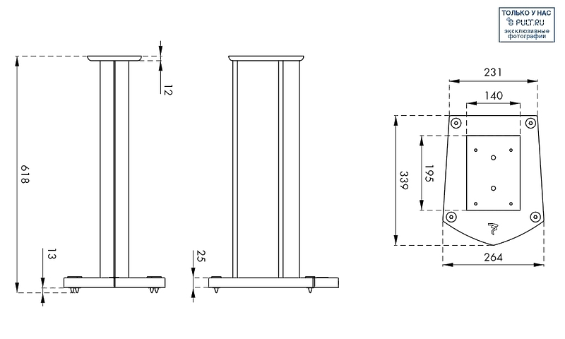 Стойка под АС Focal-JMlab Stands S 800 V black satin / high gloss acrylic артикул 314670FV-1 фото 3