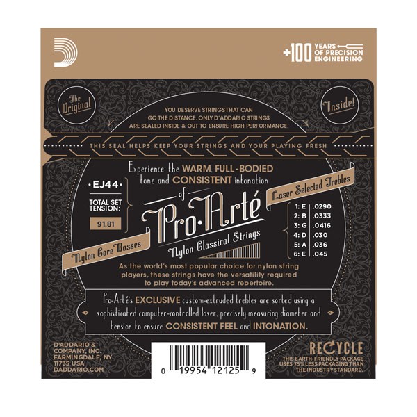 Струны D'Addario EJ44 PRO-ART? NYLON, EXTRA HARD TENSION артикул 273669Si-1 фото 3