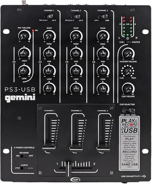 Микшер Gemini PS3-USB DJ артикул 127005Si-1 фото 3