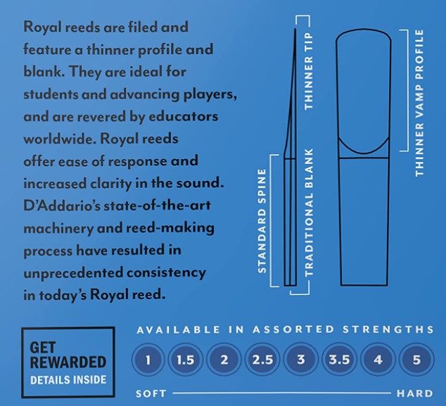Трости D'Addario WOODWINDS RJB0320 ROYAL, 3 PAK, ALTO SAX, 2 артикул 274497Si-1 фото 4